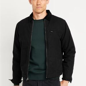 NWT Old Navy Men's Black Flannel Lined Barn Coat